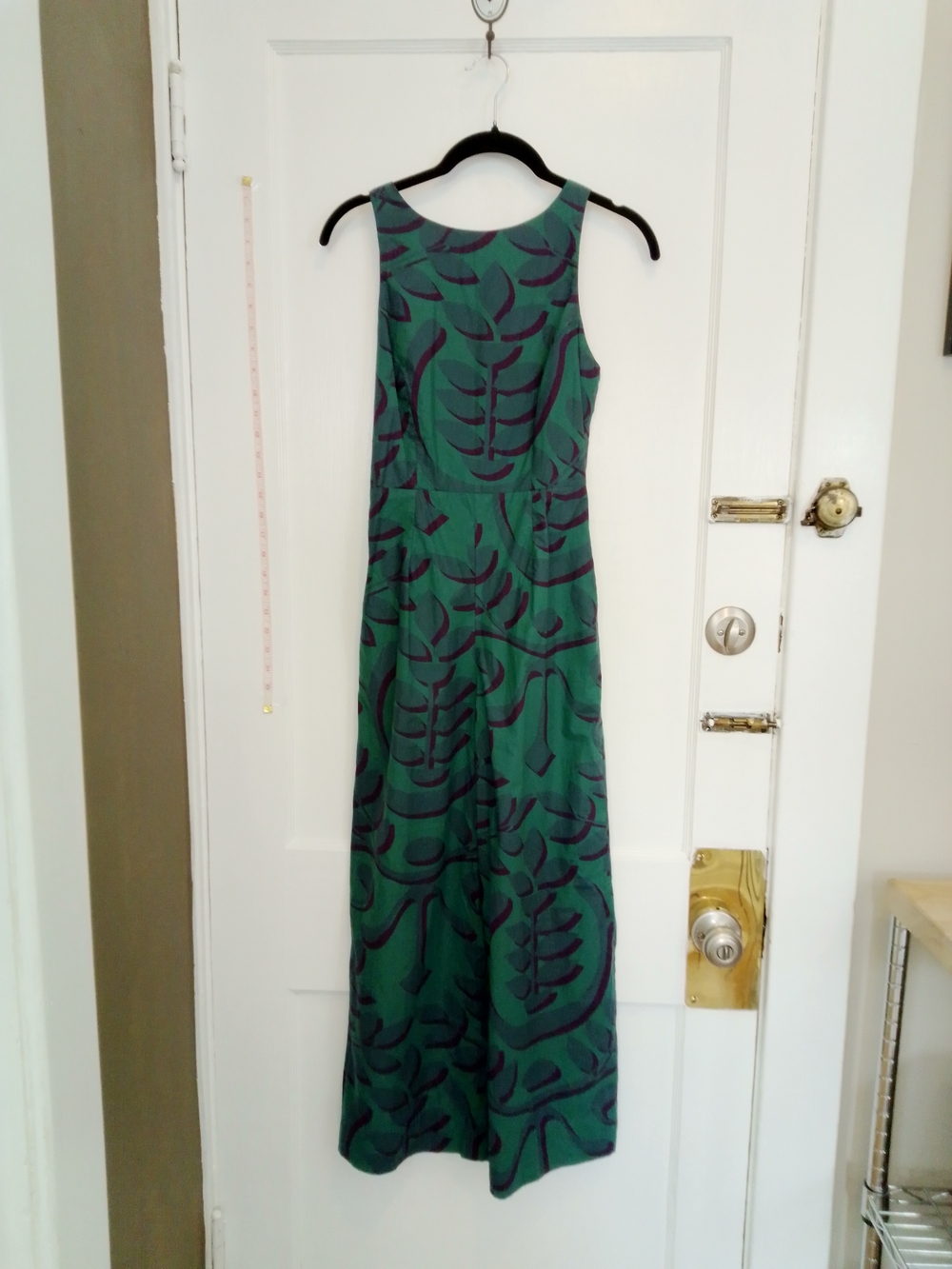 Green Patterned Sleeveless Maxi Dress